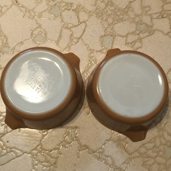 Lot of 2 brown Woodland Pyrex mini bowls EUC - Picture 4 of 4
